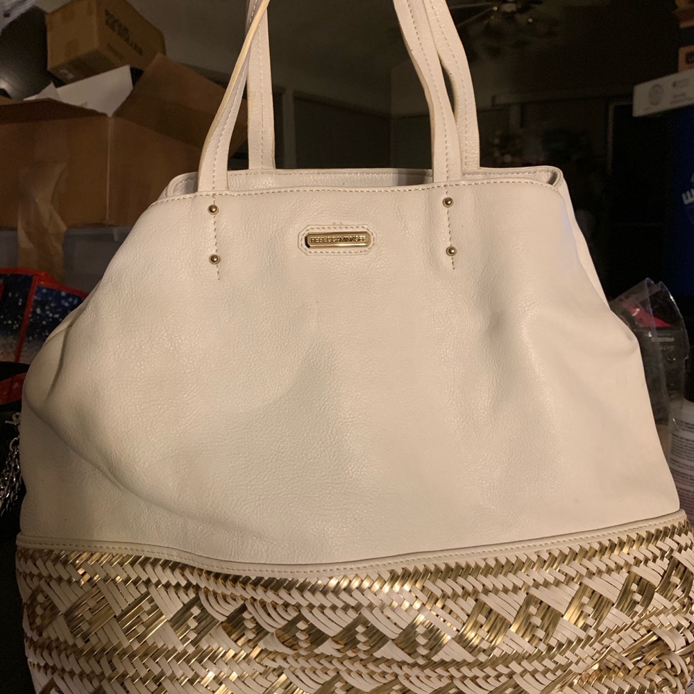 Rebecca Minkoff Leather Bag: white/gold
